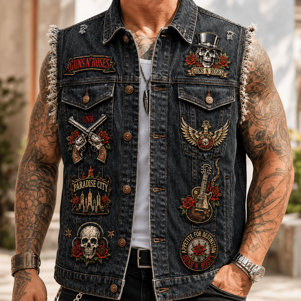 GNR PREMIUM DENIM VEST LNTH