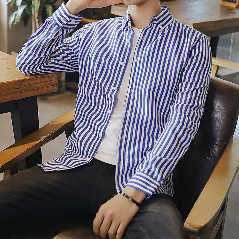 Long Sleeve Men's Shirt and Blouse Cargo Clothes with Pocket Plaid Male Top Luxury Button Aesthetic Sleeves Fashion 2025 Vintage